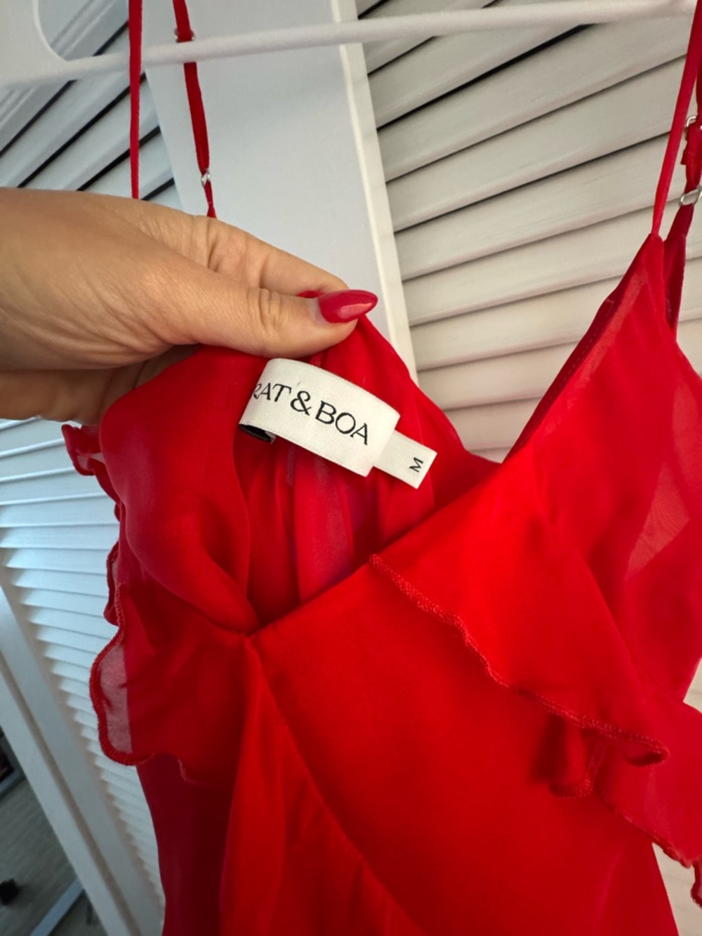 Rat & Boa Cecelia Red Ruffled Maxi Dress - Picture 5 of 5